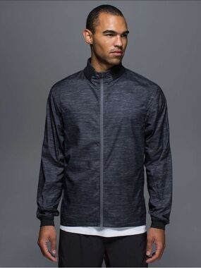 lululemon Men’s Surge Jacket Oki Heathered Black Lightweight Jacket